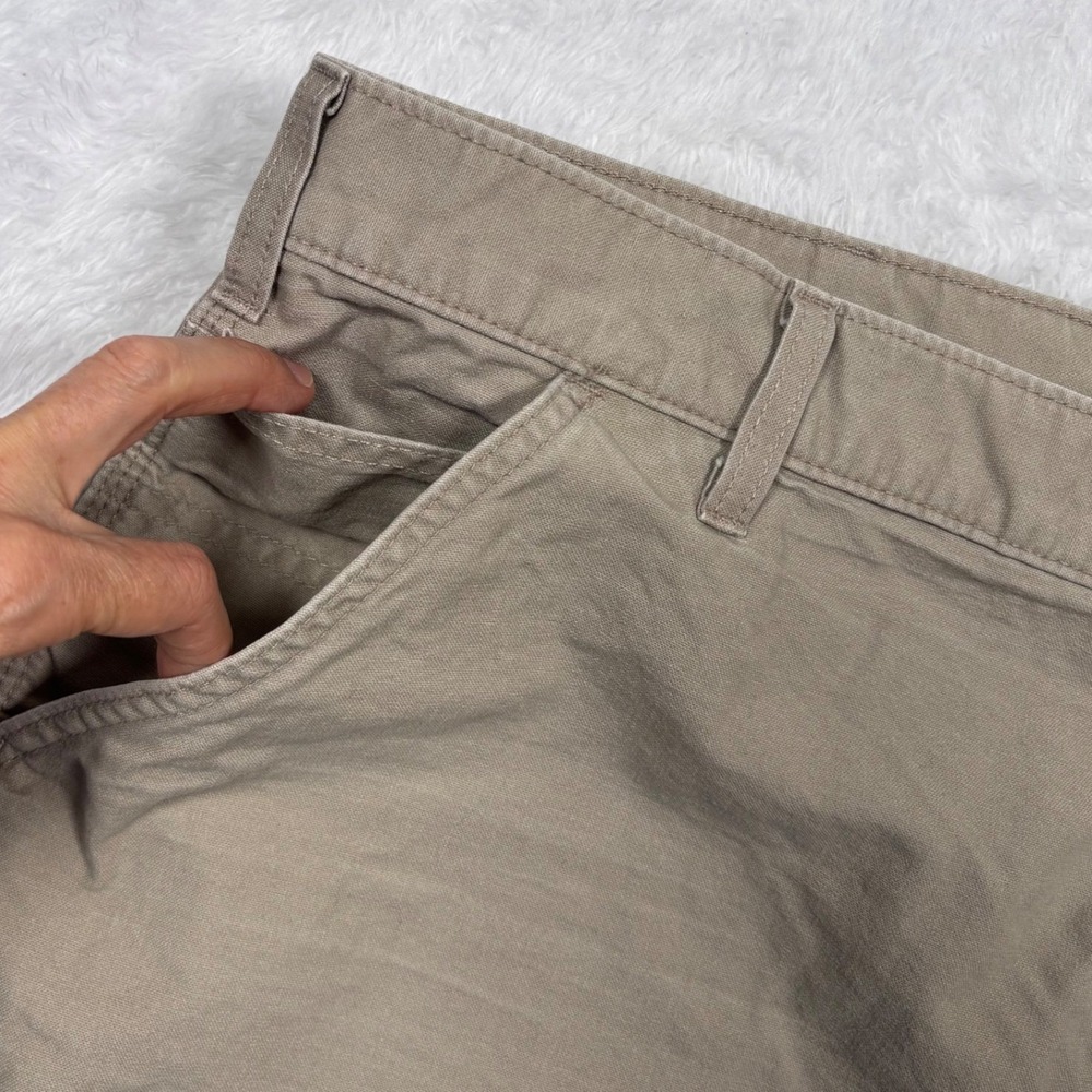 Carhartt Carpenter Shorts Men 42 Relaxed Tan Canvas B144 Workwear Utility Loop - Picture 4 of 12